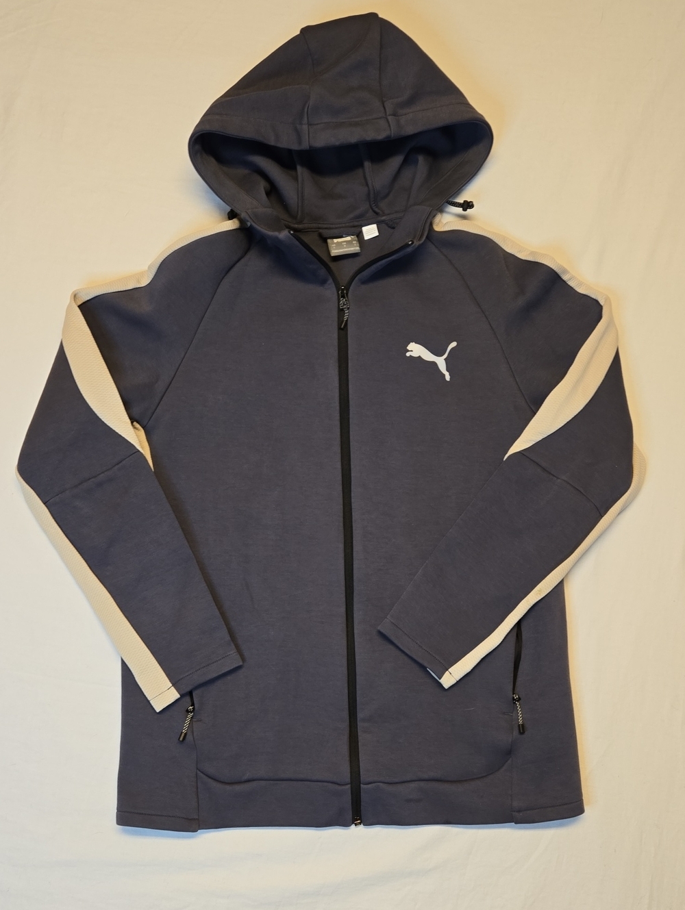 Puma Men’s Gray Two Tone Full Zip Hoodie Sweater Activewear Jacket